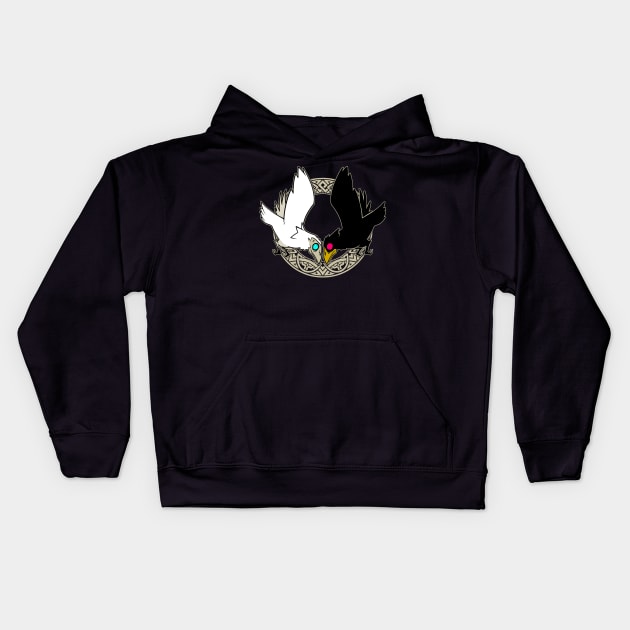 Hugin & Munin Kids Hoodie by TheTeenosaur